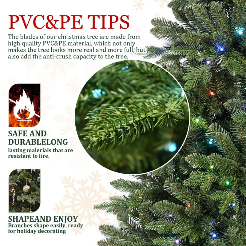 7ft Mixed PE/PVC Christmas Tree with RGB LED Lights