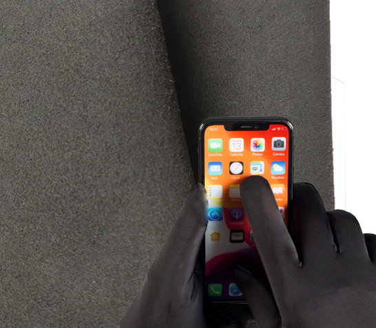 Fireproof Touch Screen Microfiber Conductive Suede Fabric for Sewing Black