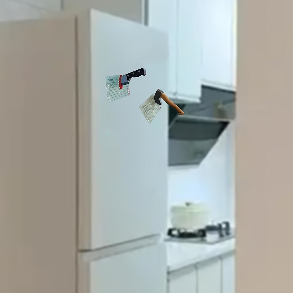 Novelty Knife Shaped Refrigerator Magnet Kitchen Decor Note Holder - Black & Brown Variants