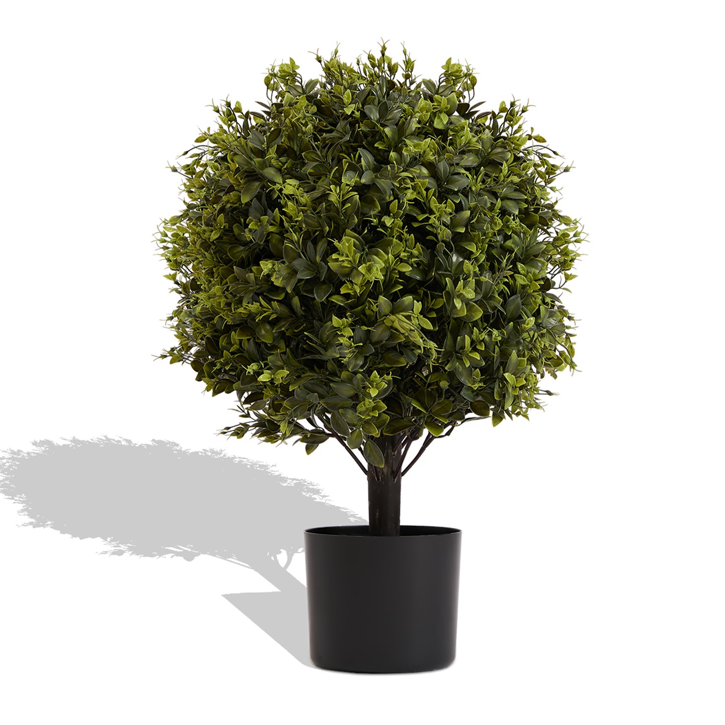 22in UV Protection Ball Topiary Tree - 2pcs Green Artificial Plants