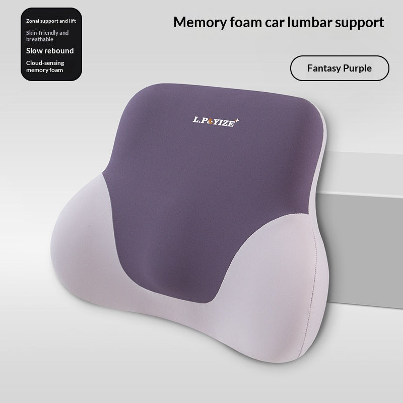 Car Headrest Neck Support Pillow Memory Foam - Adjustable Lumbar & Waist Cushions