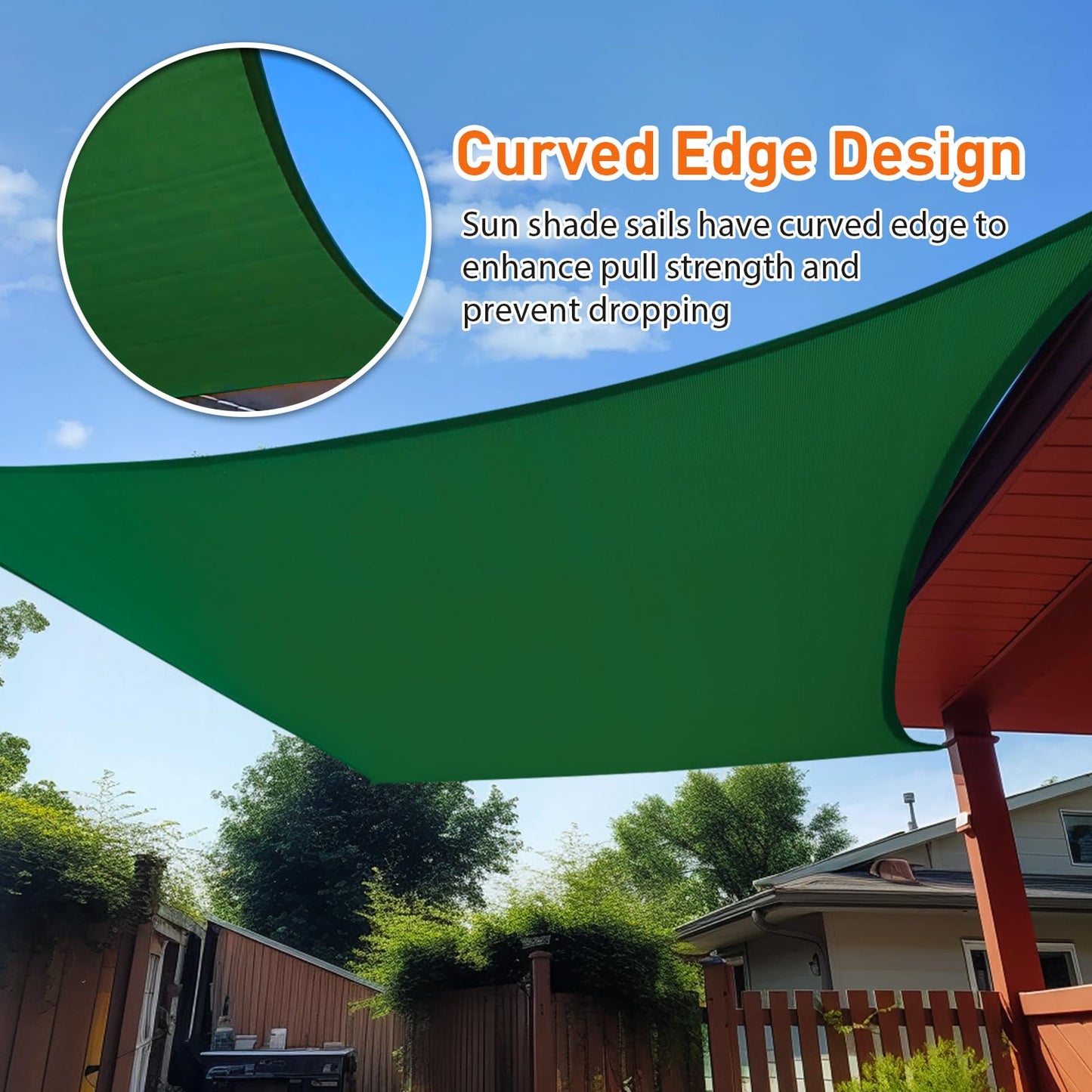 12x12ft Sunshade Sail UV Protection Waterproof Garden Shade Canvas Beige & Dark Green