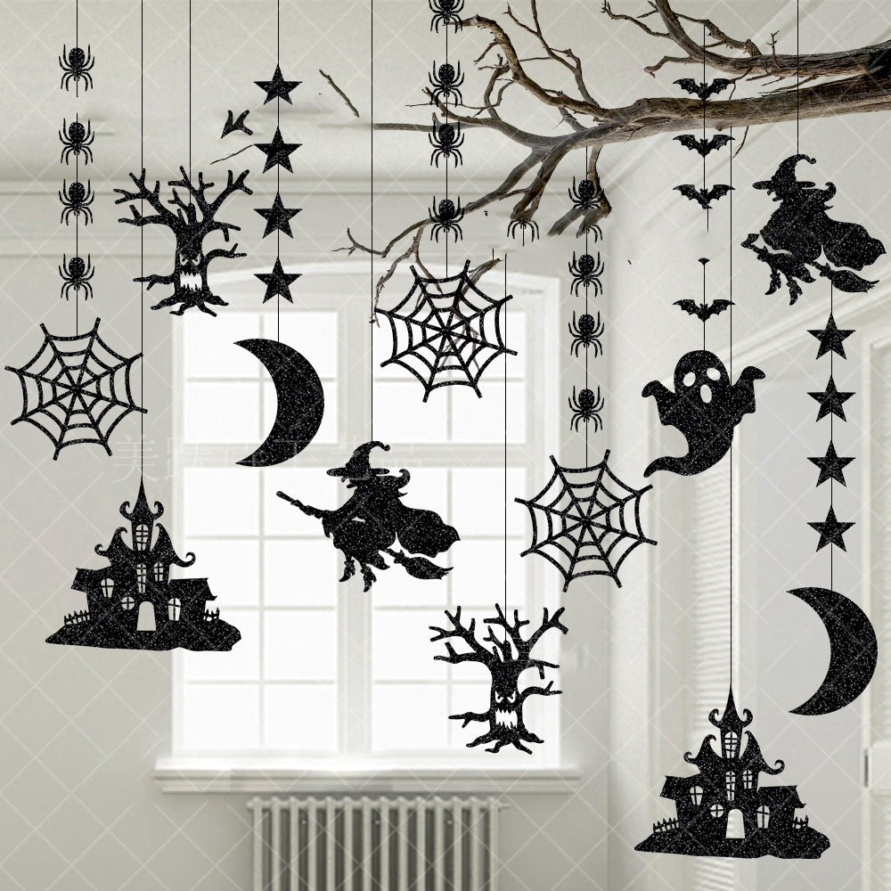 Halloween Garland Decorations 6-Pack Paper Pendant Banners for Festive Parties