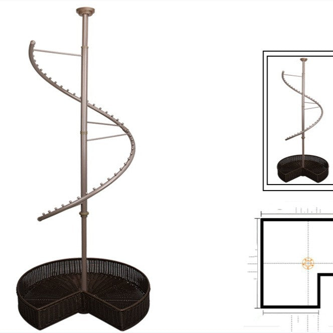 360 Degree Rotating Wardrobe Closet Hanger with Stainless Steel Rail - Adjustable Height