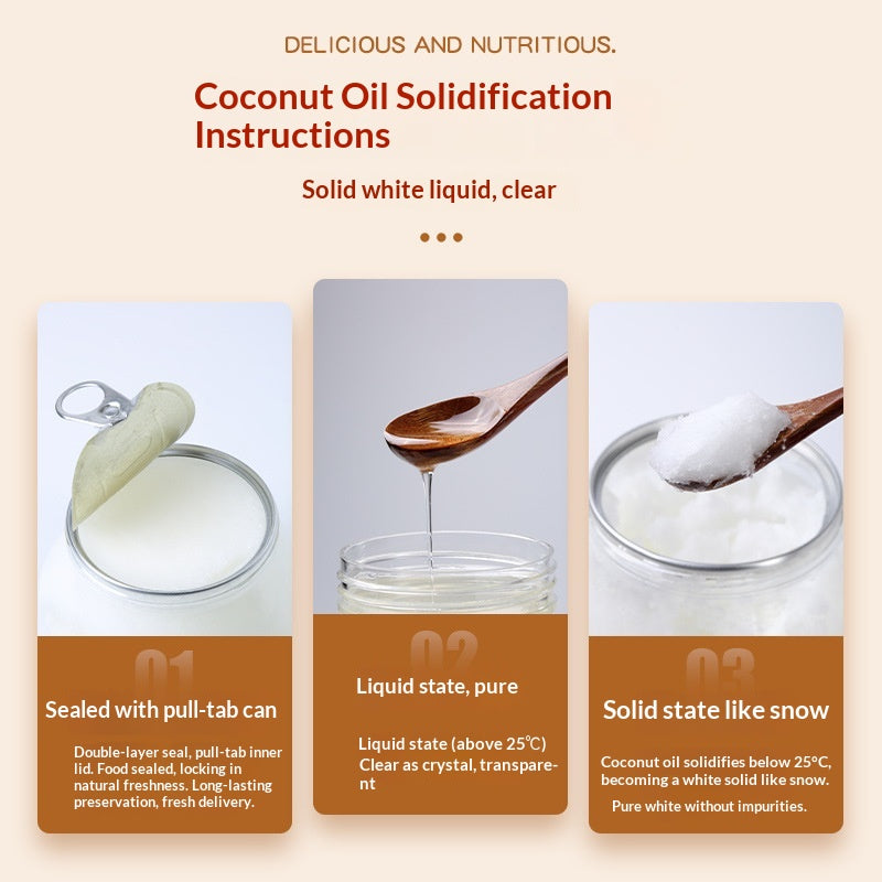 Cold-Pressed Coconut Oil for Cooking Hair Care and Mouthwash - Natural Skin & Hair Oil