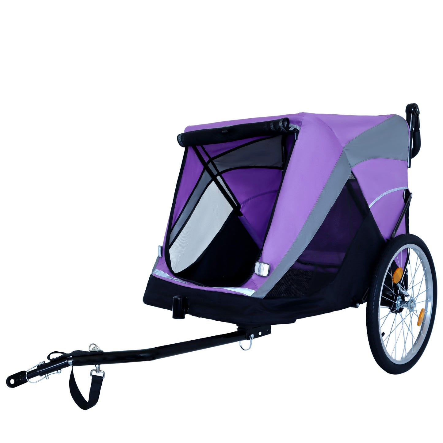 2-in-1 Pet Bike Trailer & Push Cart with Detachable Hitch - Holds Up to 100 lbs