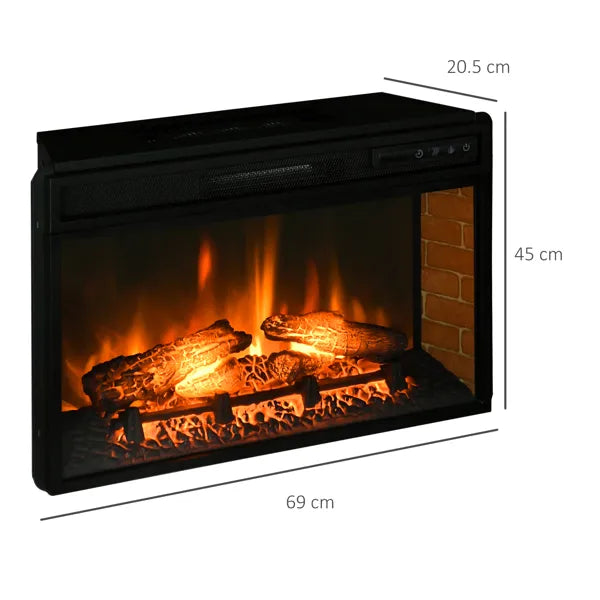 27" Electric Fireplace Insert with Remote Control & Adjustable Brightness