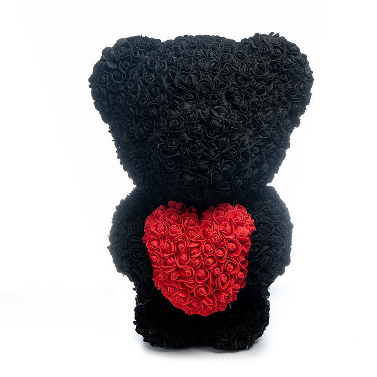 Immortal Rose Bear Heart Gift - Handmade Floral Decoration for Home & Party