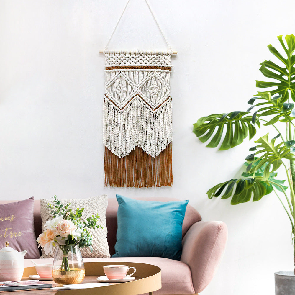 Living Room Wall Tapestry Decor 40x70cm Hand-Woven Cotton Art