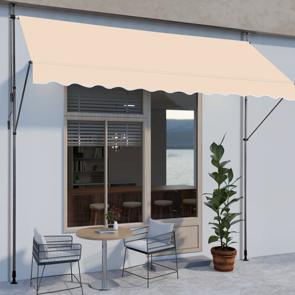 Retractable Patio Awning - Khaki Sun Shade Shelter