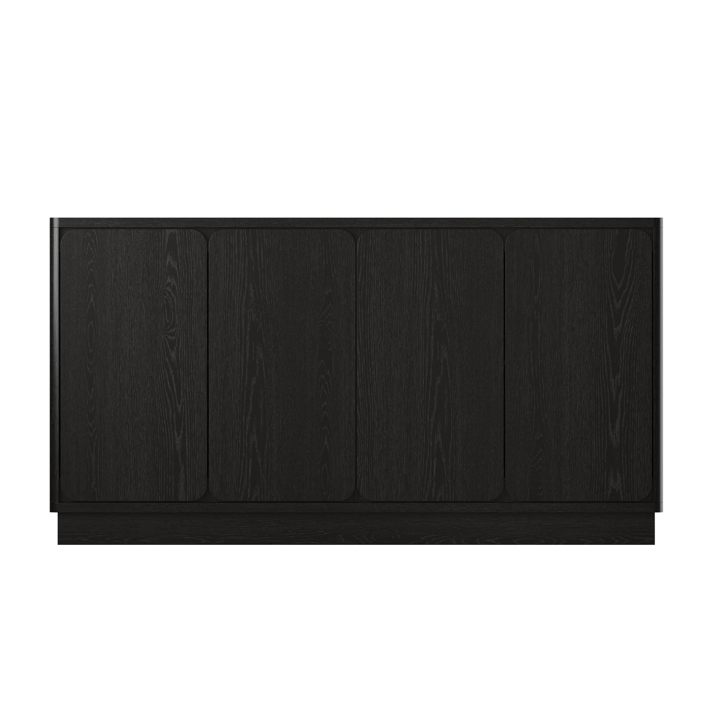 59.1-Inch Black 4-Door Sideboard Buffet Cabinet with Adjustable Shelves