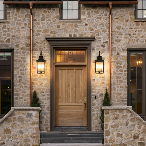Outdoor Glass Wall Light - Vintage Black Sconce with Frosted Panel, Supports E12 Bulbs, Weatherproof, 2-Pack