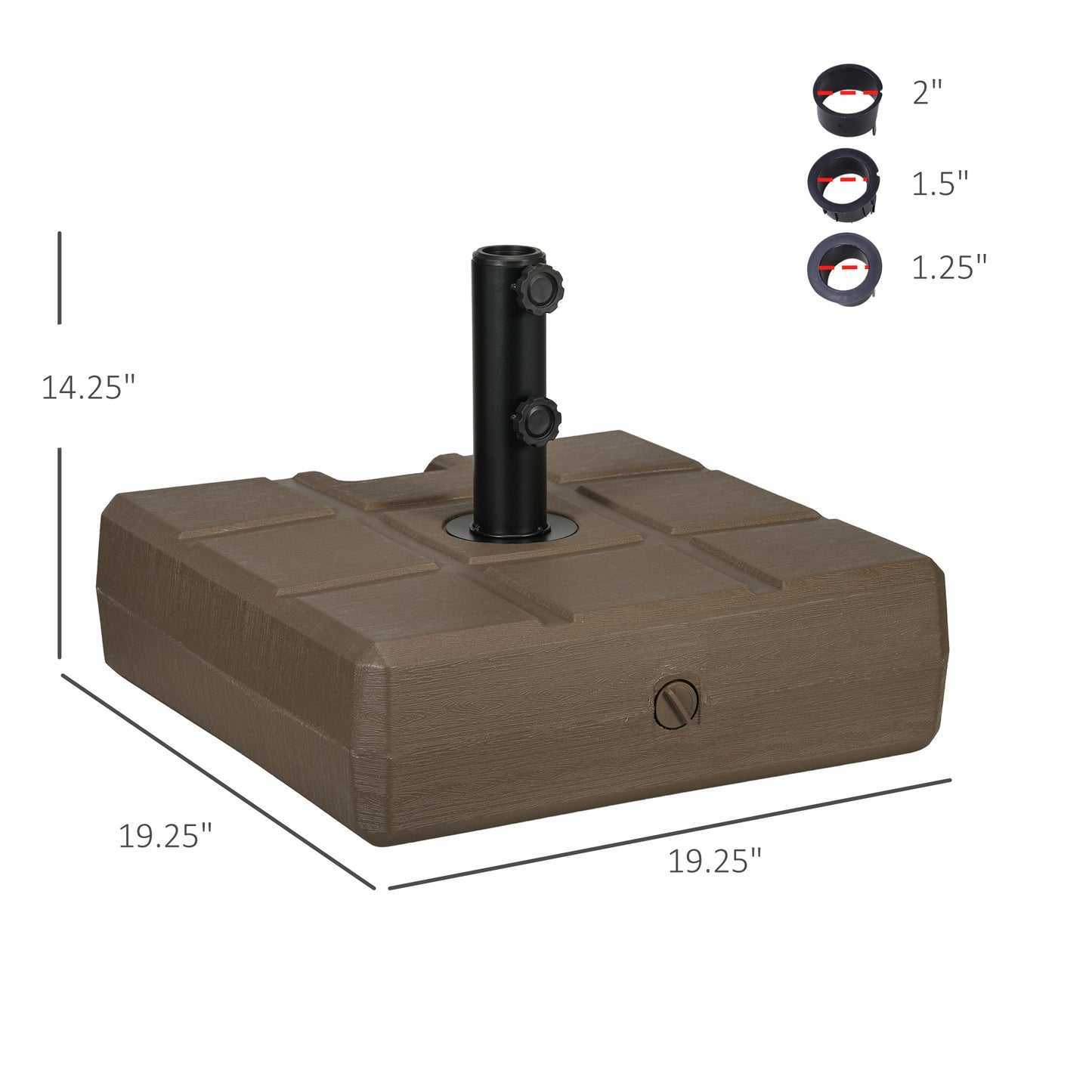 Fillable Umbrella Stand for 1.5" & 1.9" Poles - Brown