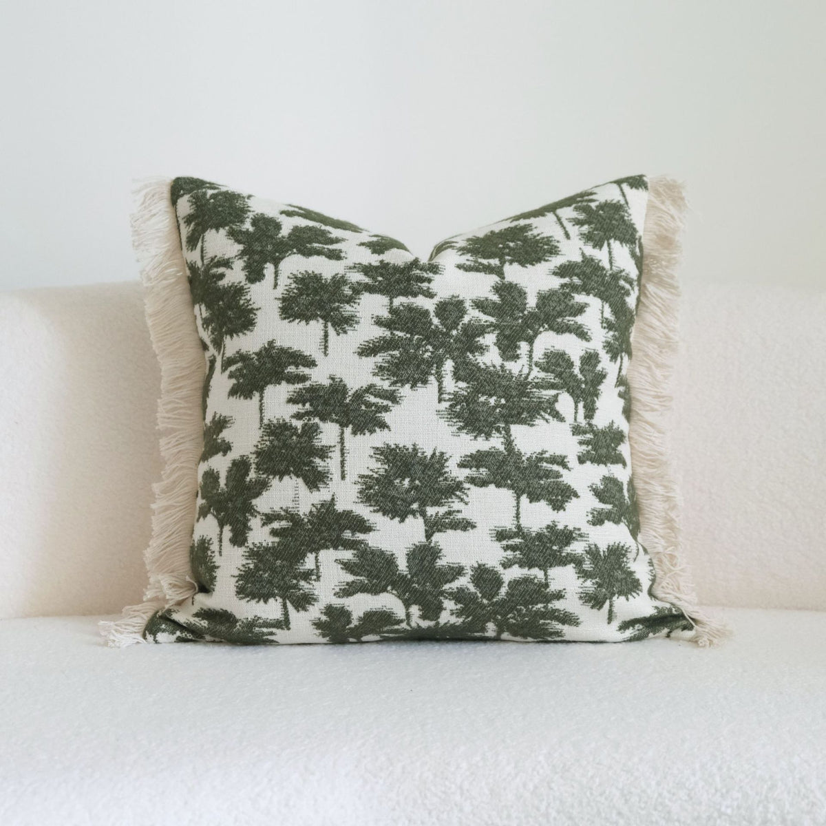 Green Cotton & Linen Tassel Pillowcase Set for Hotel & Home Decor