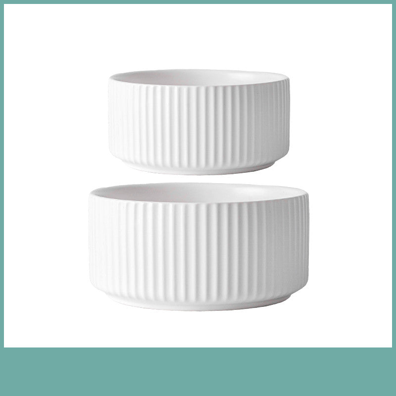 Ceramic Household Bowl Set - Food Safe, Solid Color, 6/8 Inch or Set