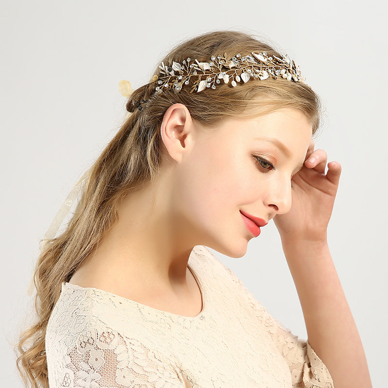 Korean Style Bridal Headwear Accessories Hairband with Leaves - Silver, Gold, Rose Gold