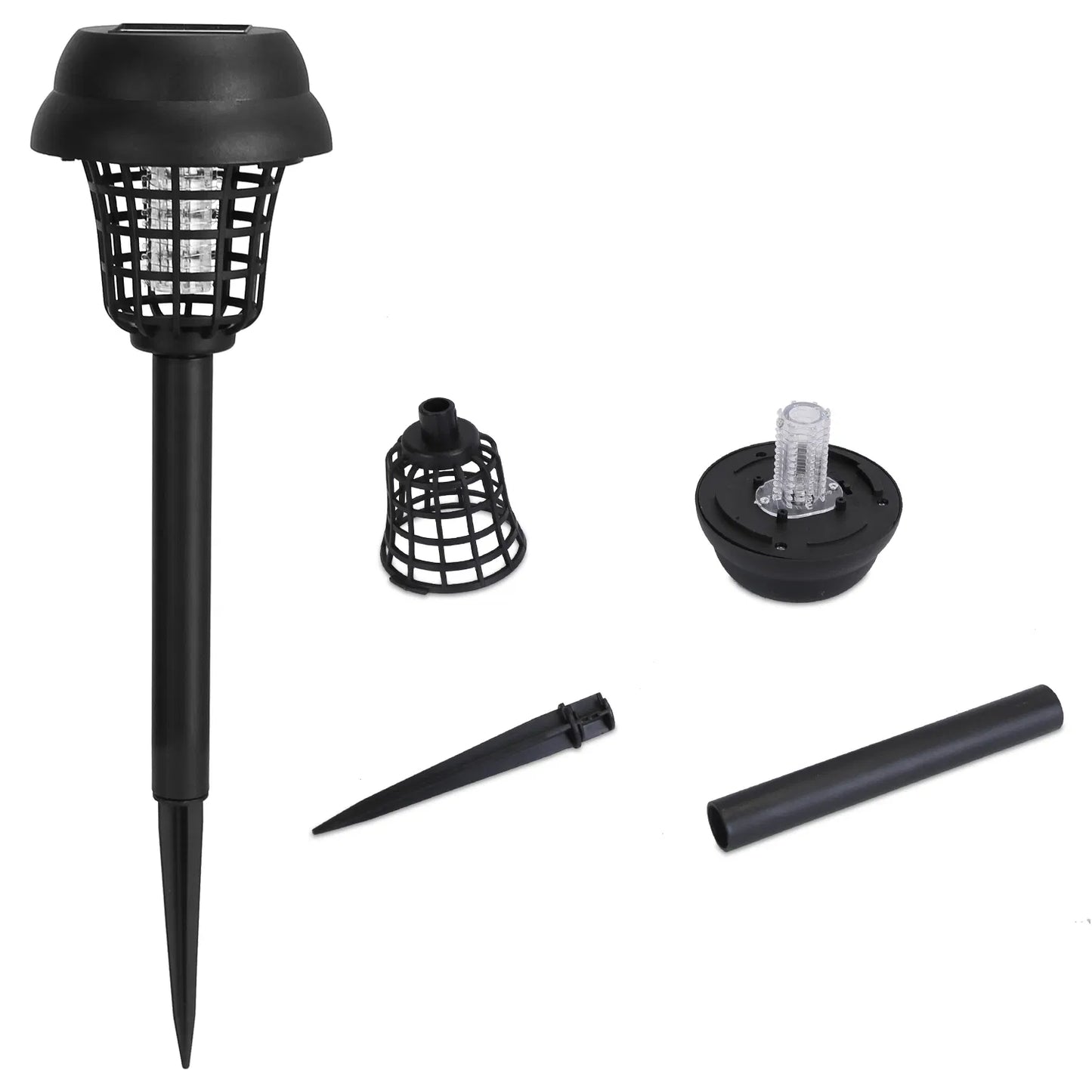 Solar Mosquito Zapper 4-Pack with UV & White LED Modes, Waterproof Outdoor Bug Killer
