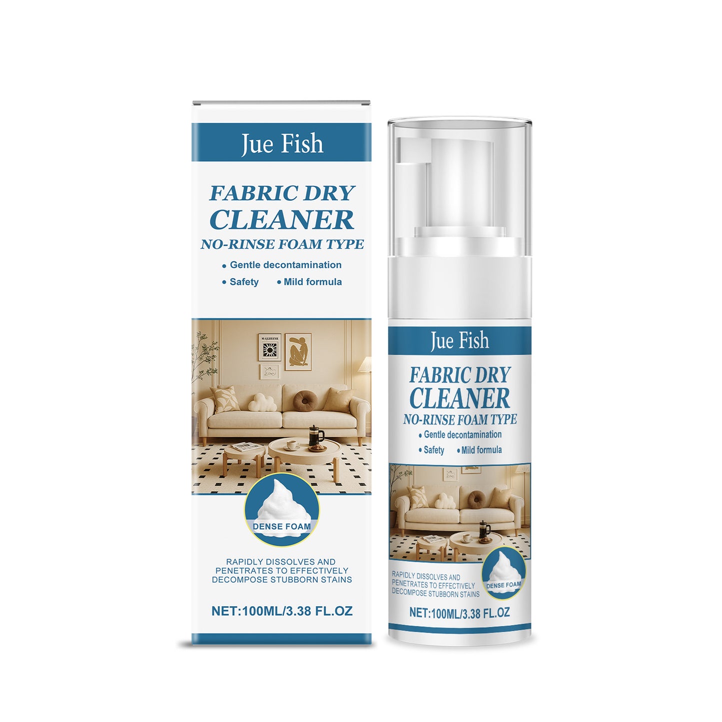 Fabric Sofa Cleaner 120ml Stain Remover for Upholstery - Non-Irritating, Easy to Use