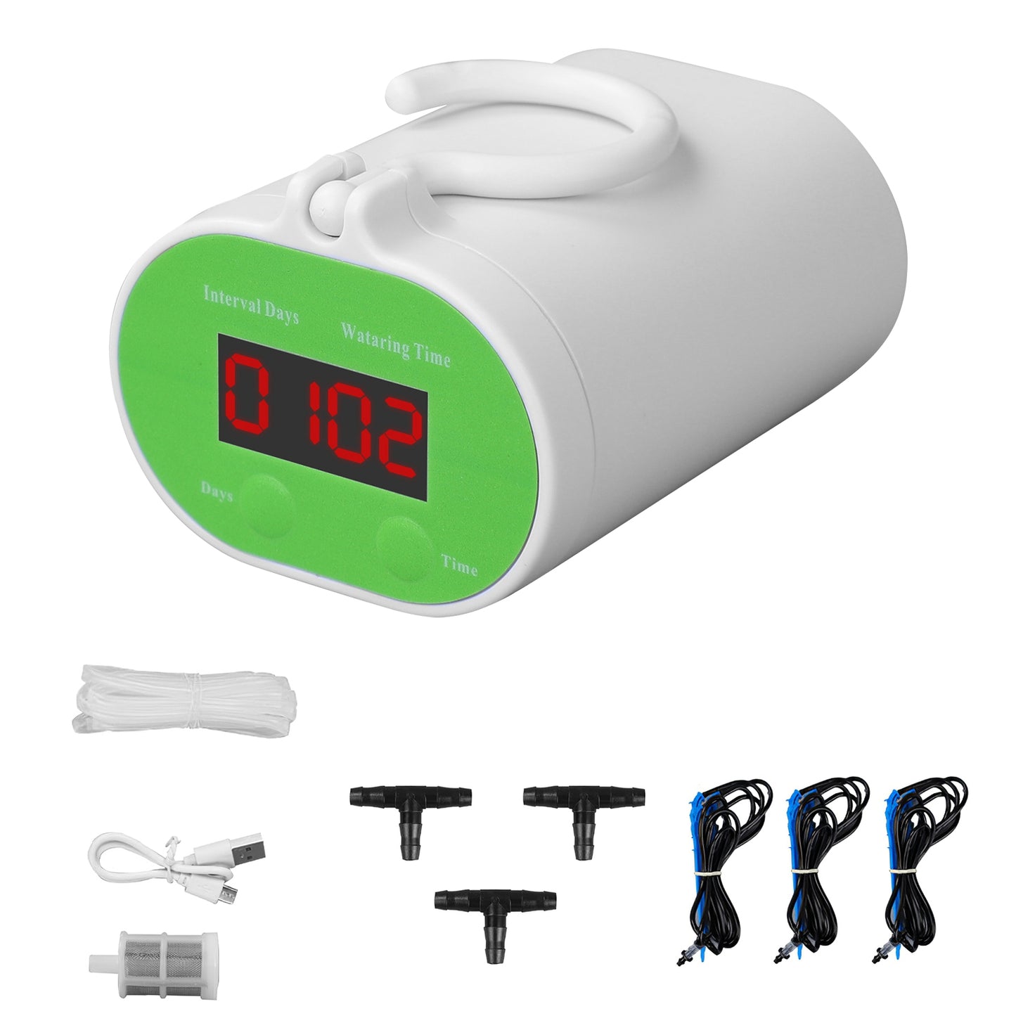 Automatic Watering System for 12 Plants with Timer and Rechargeable Battery