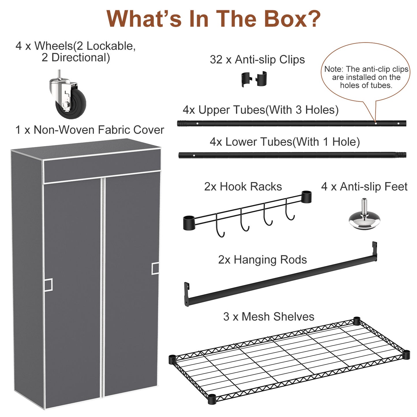 1Pc 2 Tier Foldable Clothing Rack With Cover Portable Wardrobe Closet
