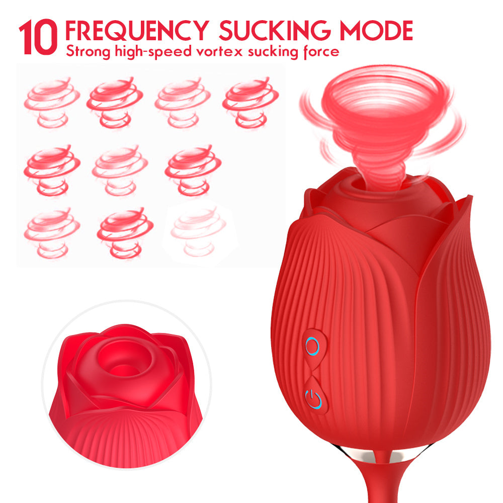 Female G-Spot Double Head Vibrator - 10 Vibration Modes, Red