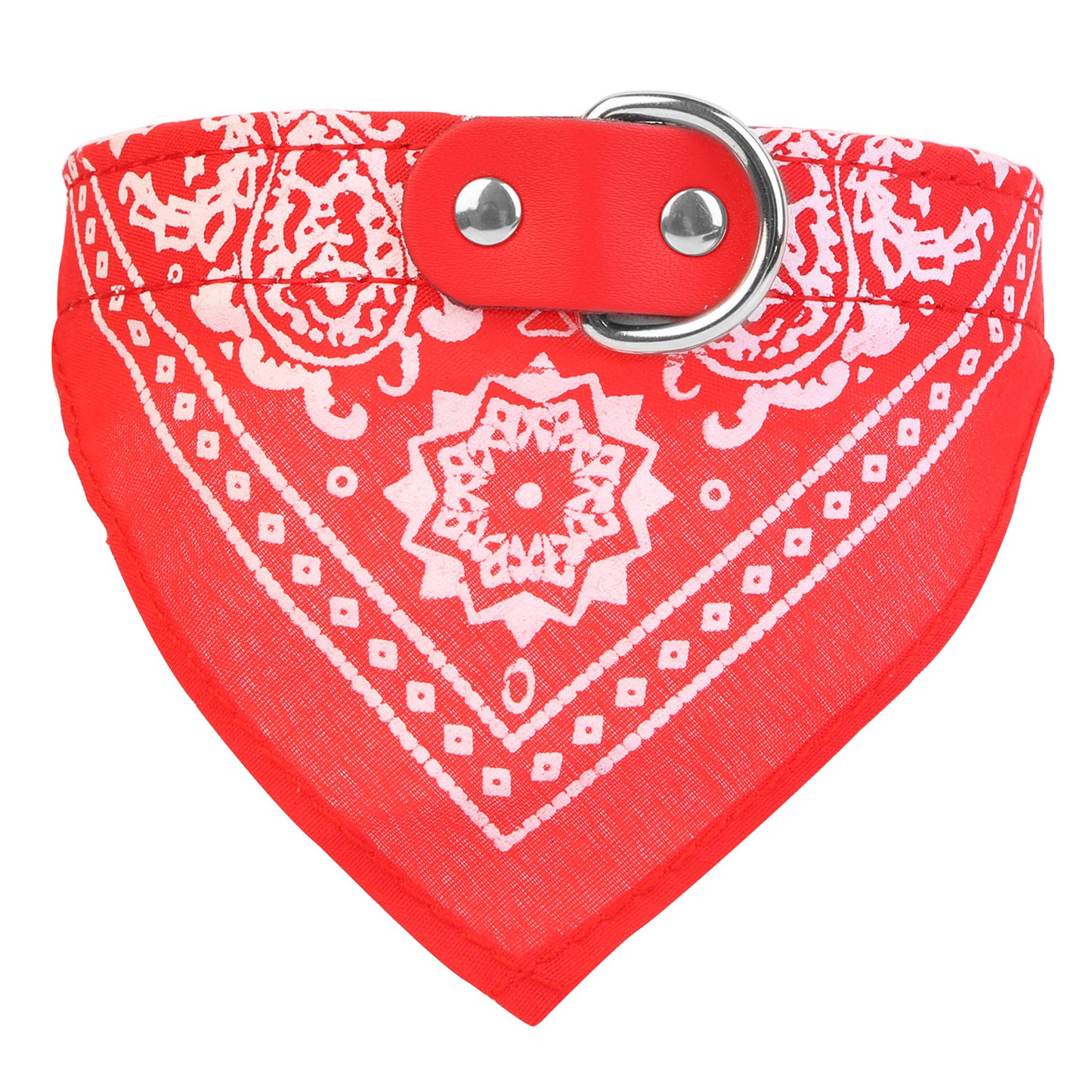 Adjustable Bandana Leather Pet Collar - Triangle Scarf