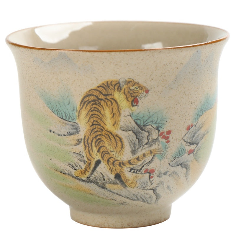 Zodiac Retro Chinese Style Ceramic Kung Fu Master Cup Set - Multiple Variants