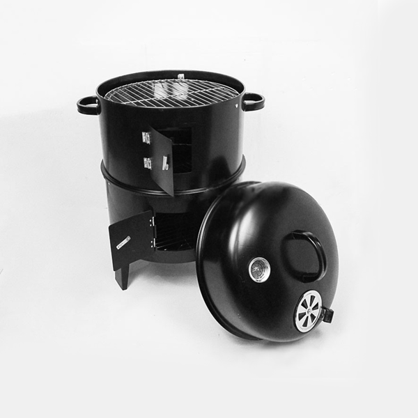 Outdoor Double-Layer Charcoal Braising and Smoking Grill