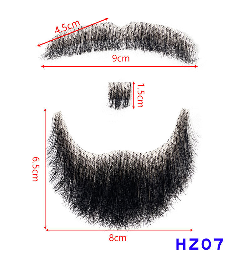 Hand-Woven Fake Beard & Eyebrow Makeup Props for Film & TV