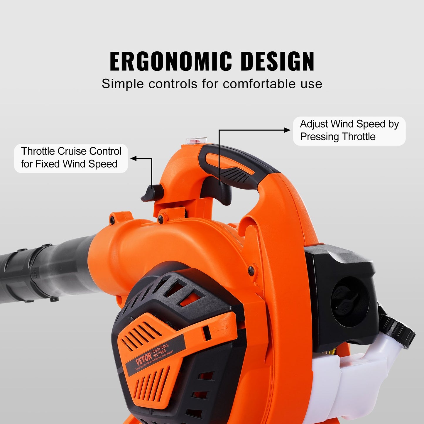Handheld Gas Leaf Blower 26CC 2-Cycle 425CFM 156MPH for Lawn & Snow