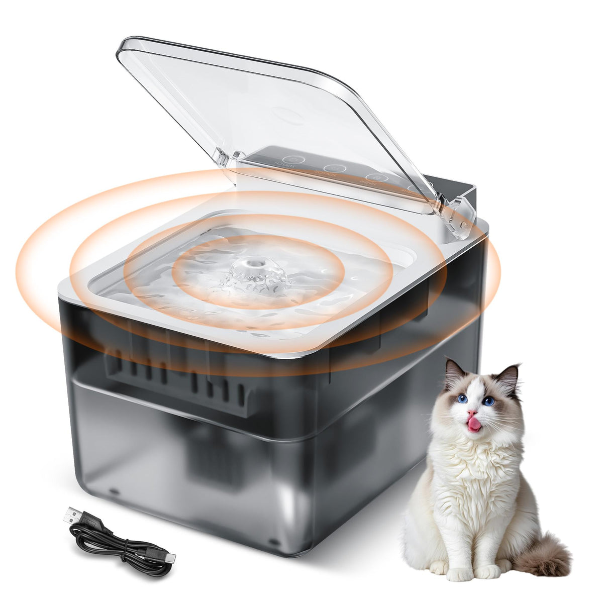 Automatic Pet Water Fountain Dispenser 3L Water Capacity, Sensing Function