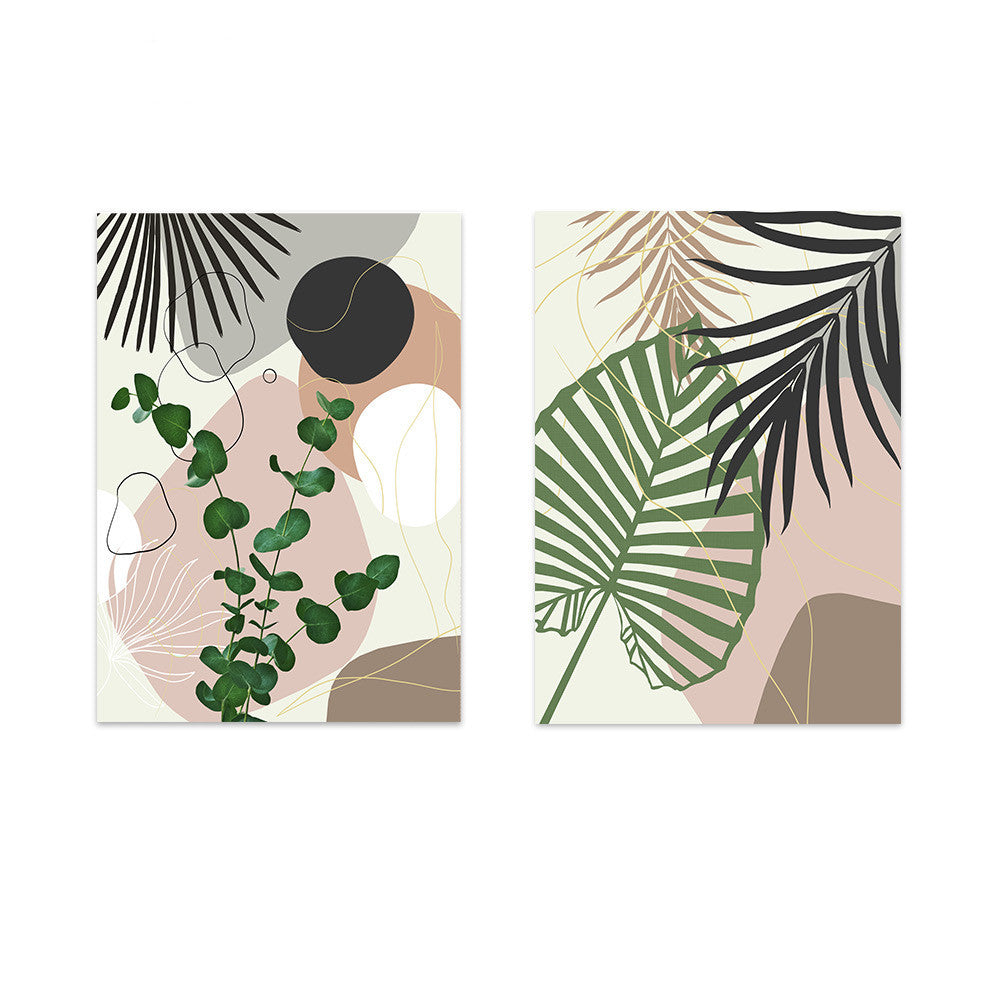 Tropical Plant Leaf Wall Art Canvas Painting - Various Sizes & Styles