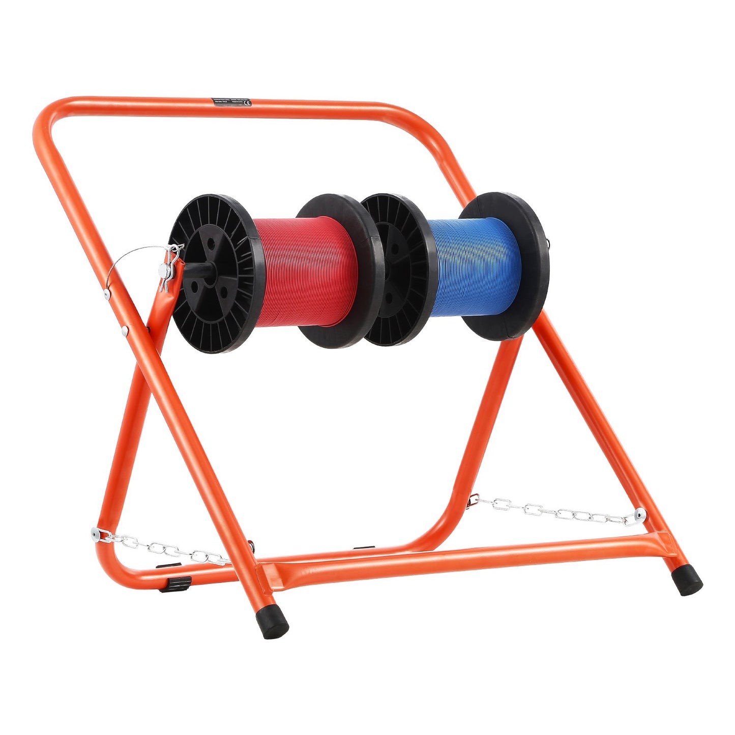 Heavy Duty Foldable Wire Spool Rack - Cable Caddy for Electrical & Industrial Use - Orange