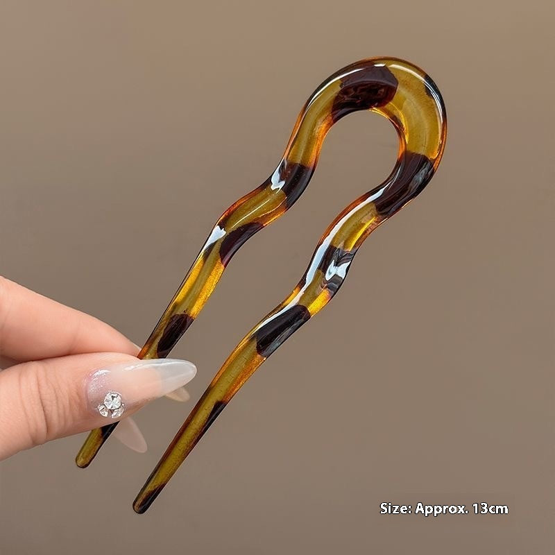 Acrylic Women's Hairpin Back Updo Pin Geometric Retro Style Hair Accessory