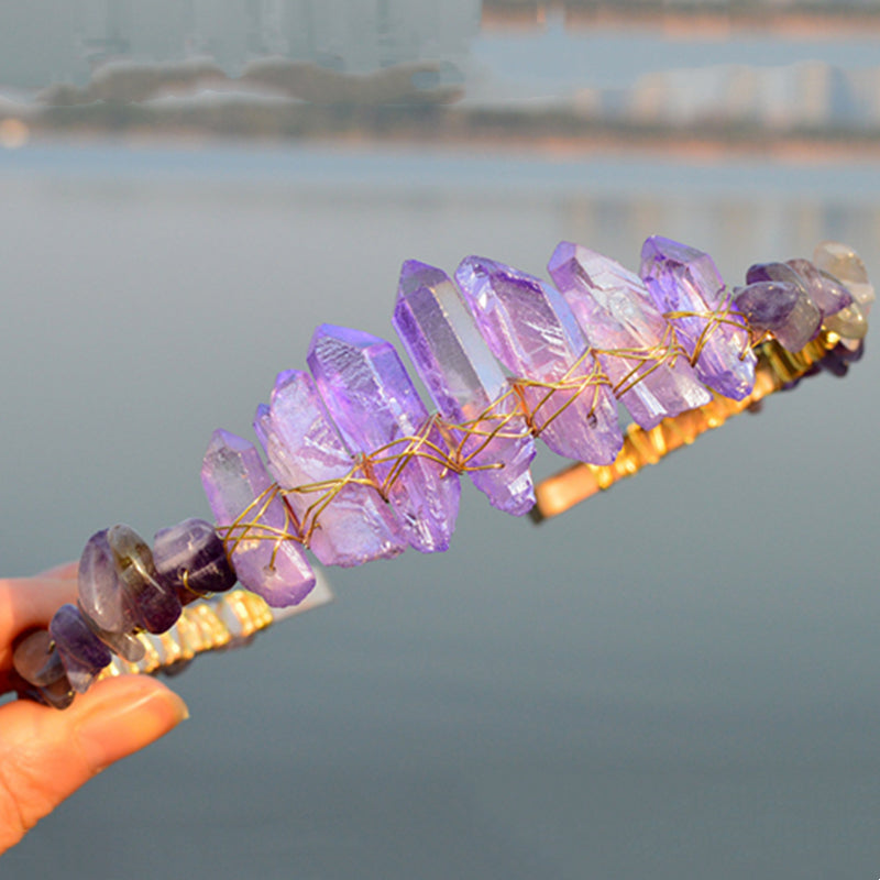 Crystal Crown Headband with Crushed Stone - Multiple Styles
