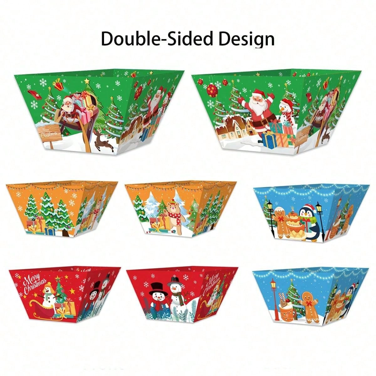 12 PCS Christmas Gingerbread Man Snack Bowls - Disposable Party Supplies