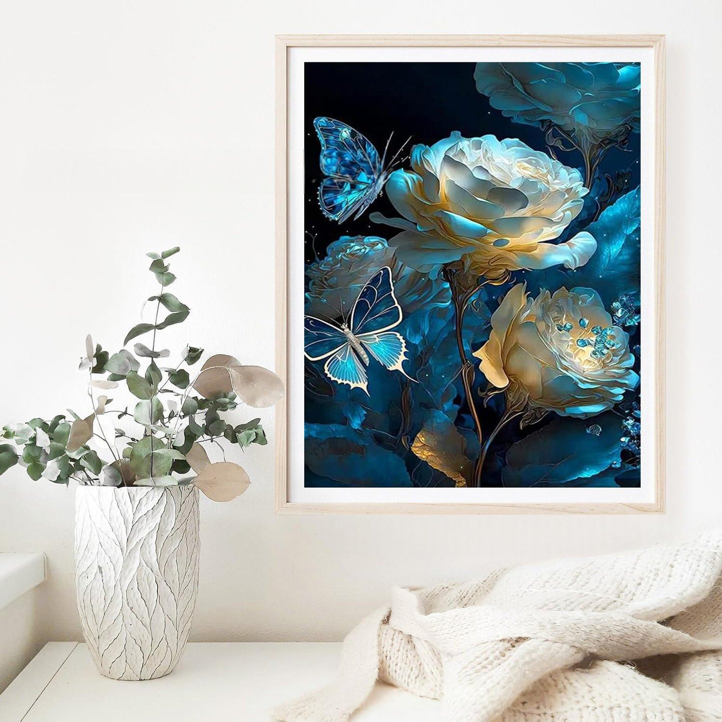 DIY Diamond Painting Kit Rose Canvas 30x40cm Framed or Frameless Home Decor