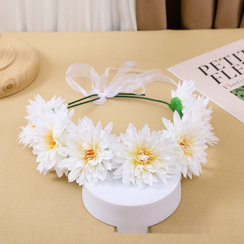 Children's Fairy Flower Garland Headband - Adjustable Hair Accessories for Kids & Adults