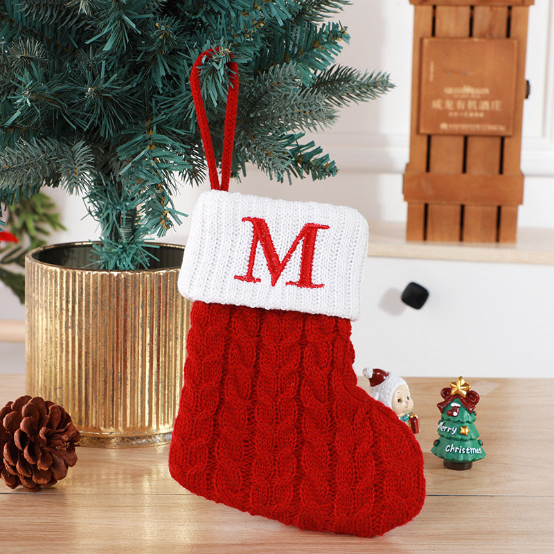 Christmas Stockings Decorative Wool Knitted Socks - Creative Tree Pendant