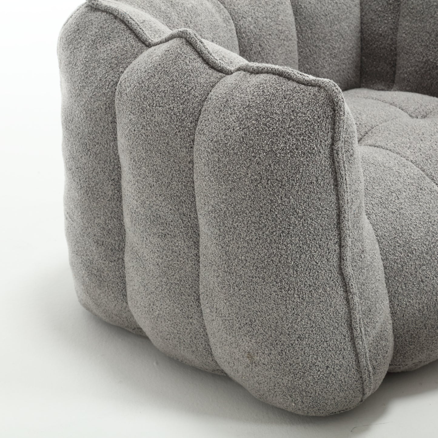 Soft Chenille Bean Bag Chair with Foam - Grey