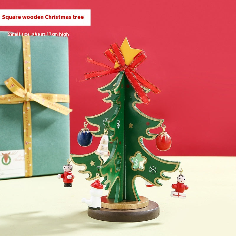 Mini 3D Wooden Christmas Tree Decorations - DIY Holiday Home Decor