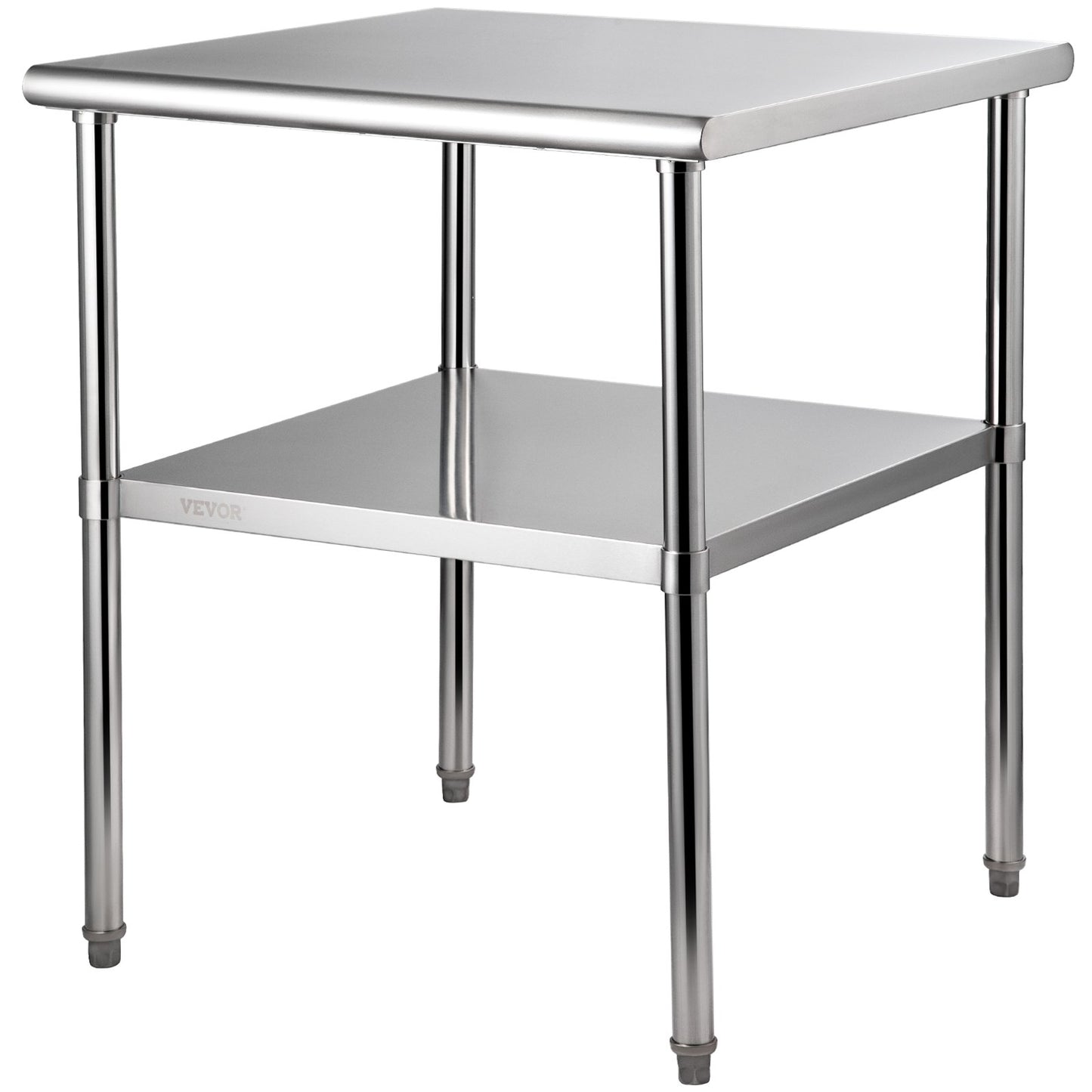 Heavy-Duty Stainless Steel Prep Table - 30x30x36 Inch with Adjustable Undershelf