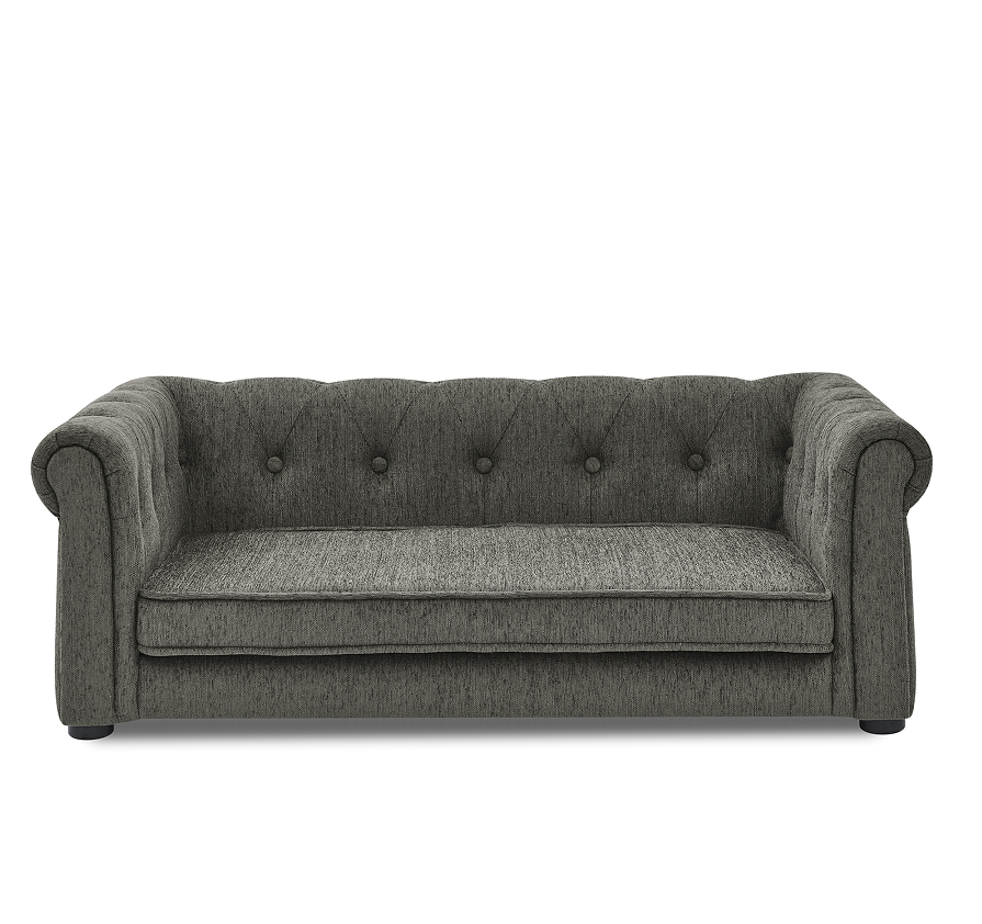Elevated Large Dog Bed - Modern Rectangular Pet Sofa in Dark Grey