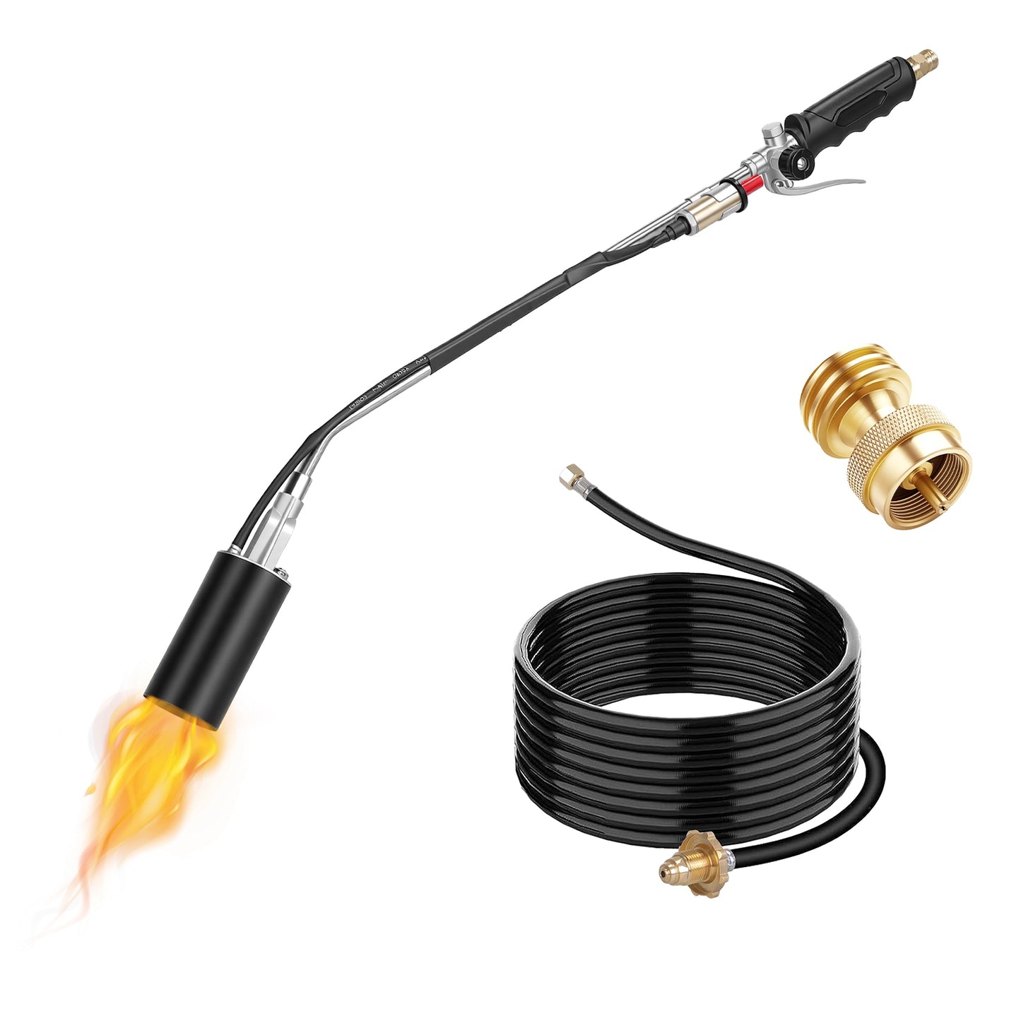 180,000 BTU Propane Weed Torch with 10ft Hose, Adjustable Flame, Fire Starter