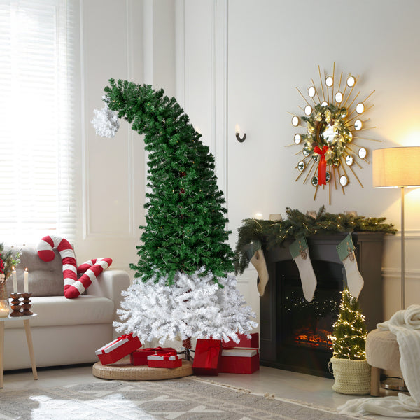 6 FT Pre-lit Santa Hat Christmas Tree with 250 Warm White Lights