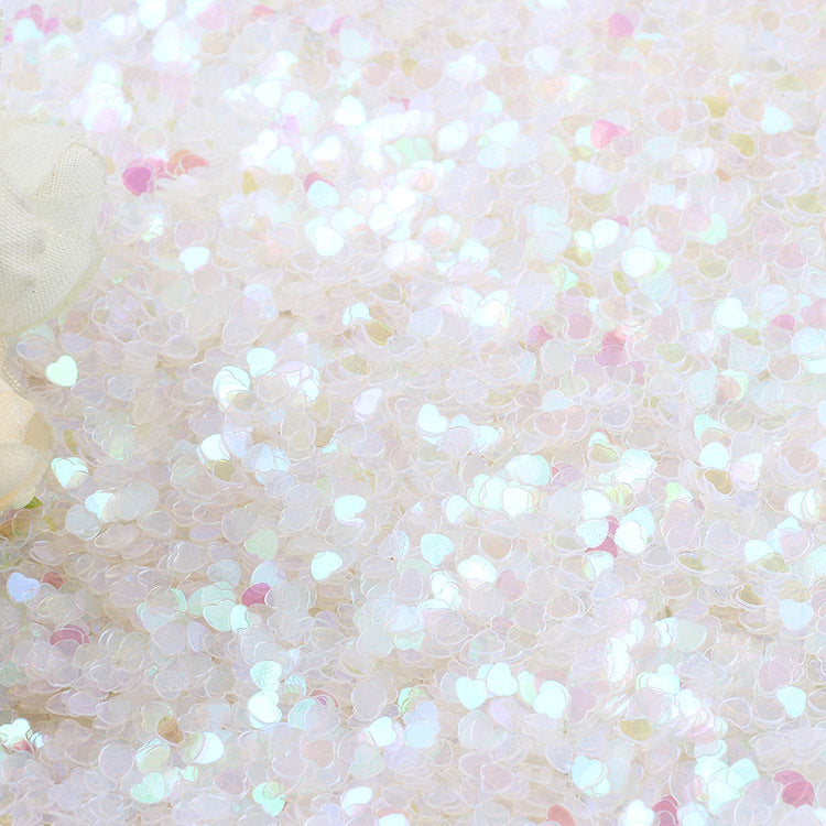 Iridescent Heart-Shaped Sequin Garment Accessories 500g Bulk Pack