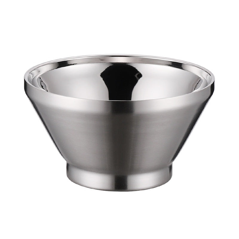 Stainless Steel Soup Bowl Set for Adults - Korean Style Double Layer & Tall Bowls, 11cm/15cm/12cm