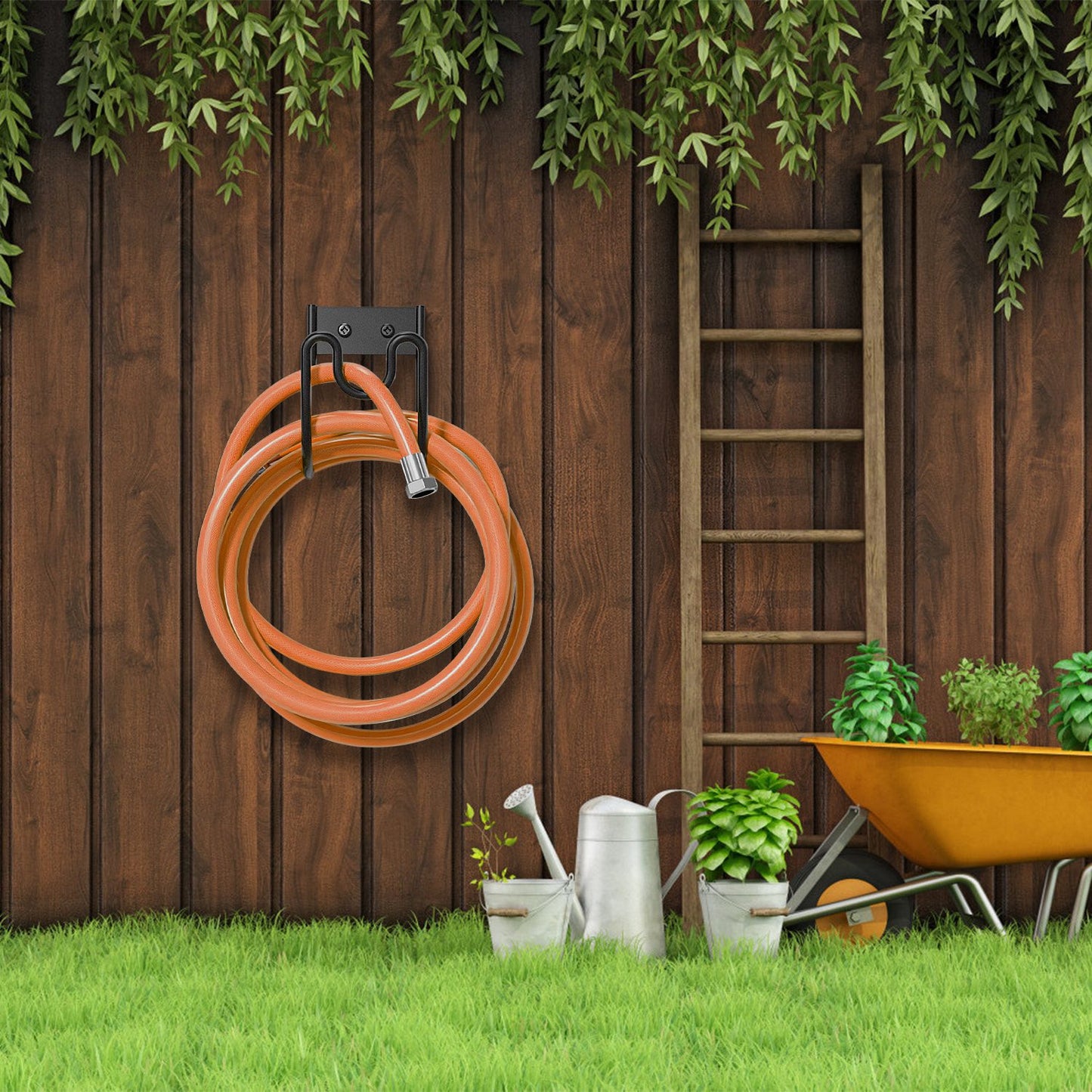 Heavy Duty Garden Hose Holder Stainless Steel Wall Mount Organizer 2 Pack