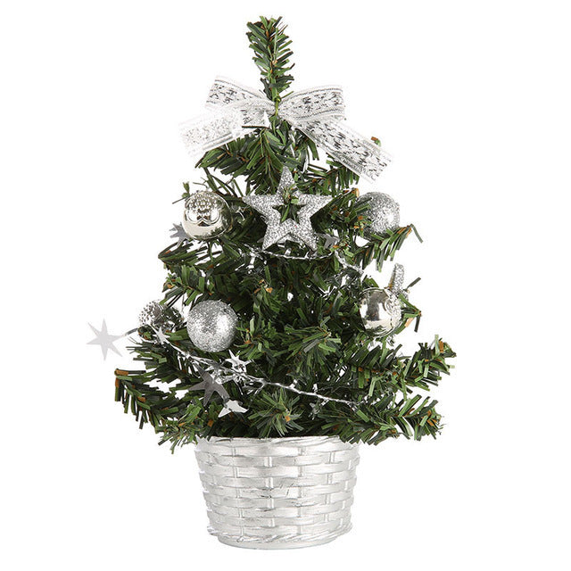 Mini Artificial Christmas Tree Decorations 20cm Family Holiday Decor Set