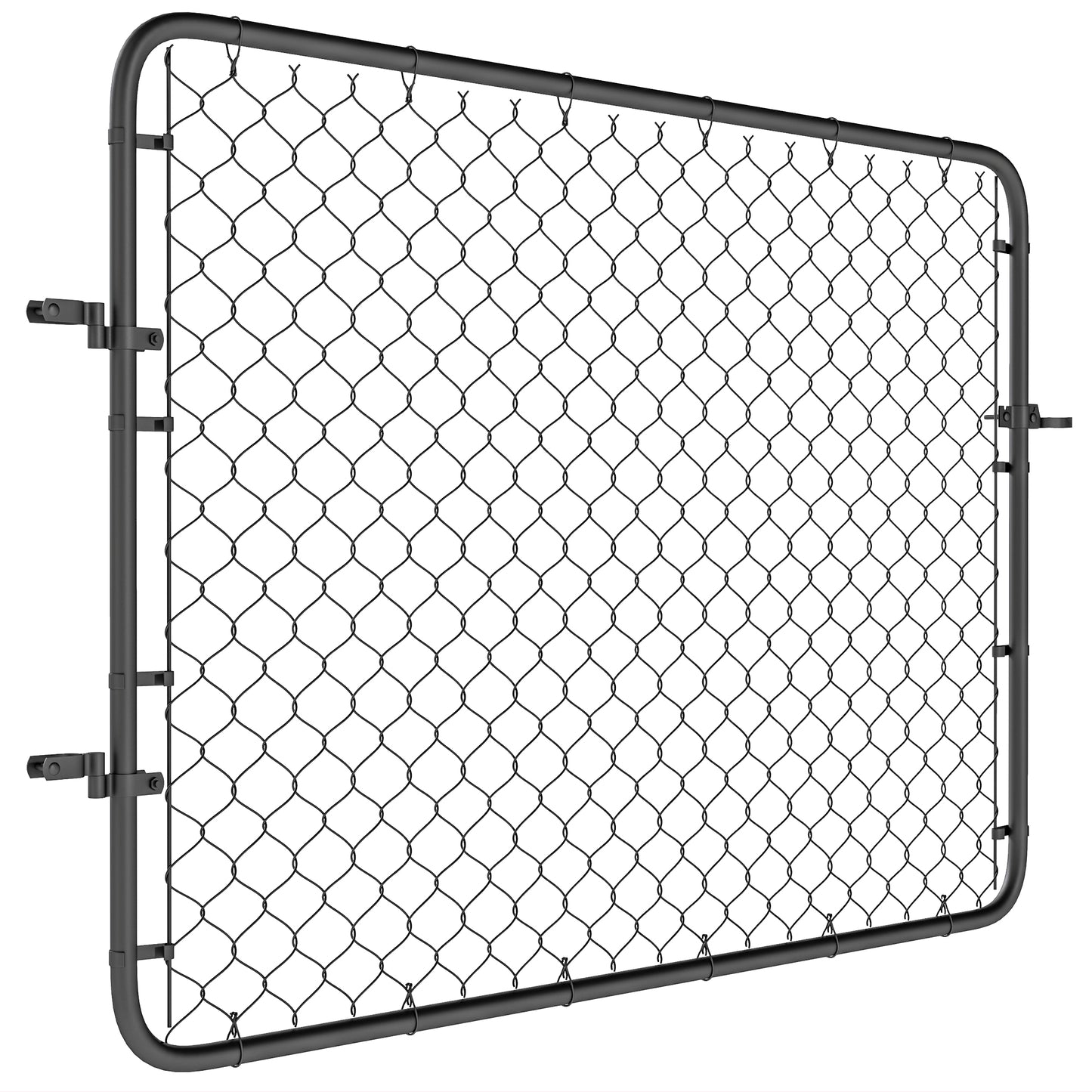 Galvanized Steel Garden Gate - 47.2 x 70.9 in, Black